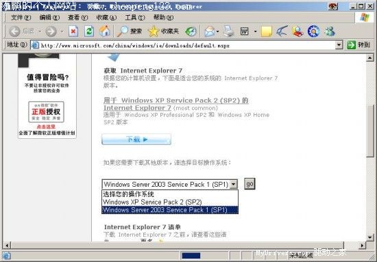 微软官方网站正式发布IE7中文版