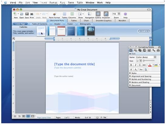 微软Office 2008 Mac版细节披露