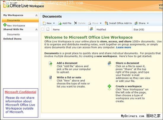 Office Live Workspace Beta